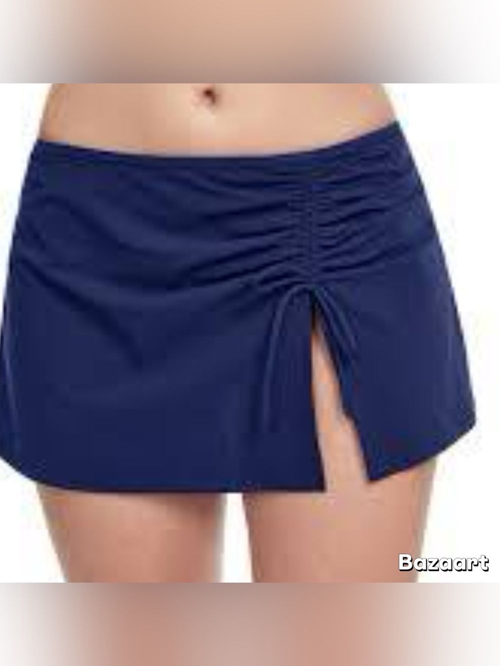 Sz L Navy Blue TUTTI FRUTTI SIDE SLIT SKIRT SWIM BOTTOM